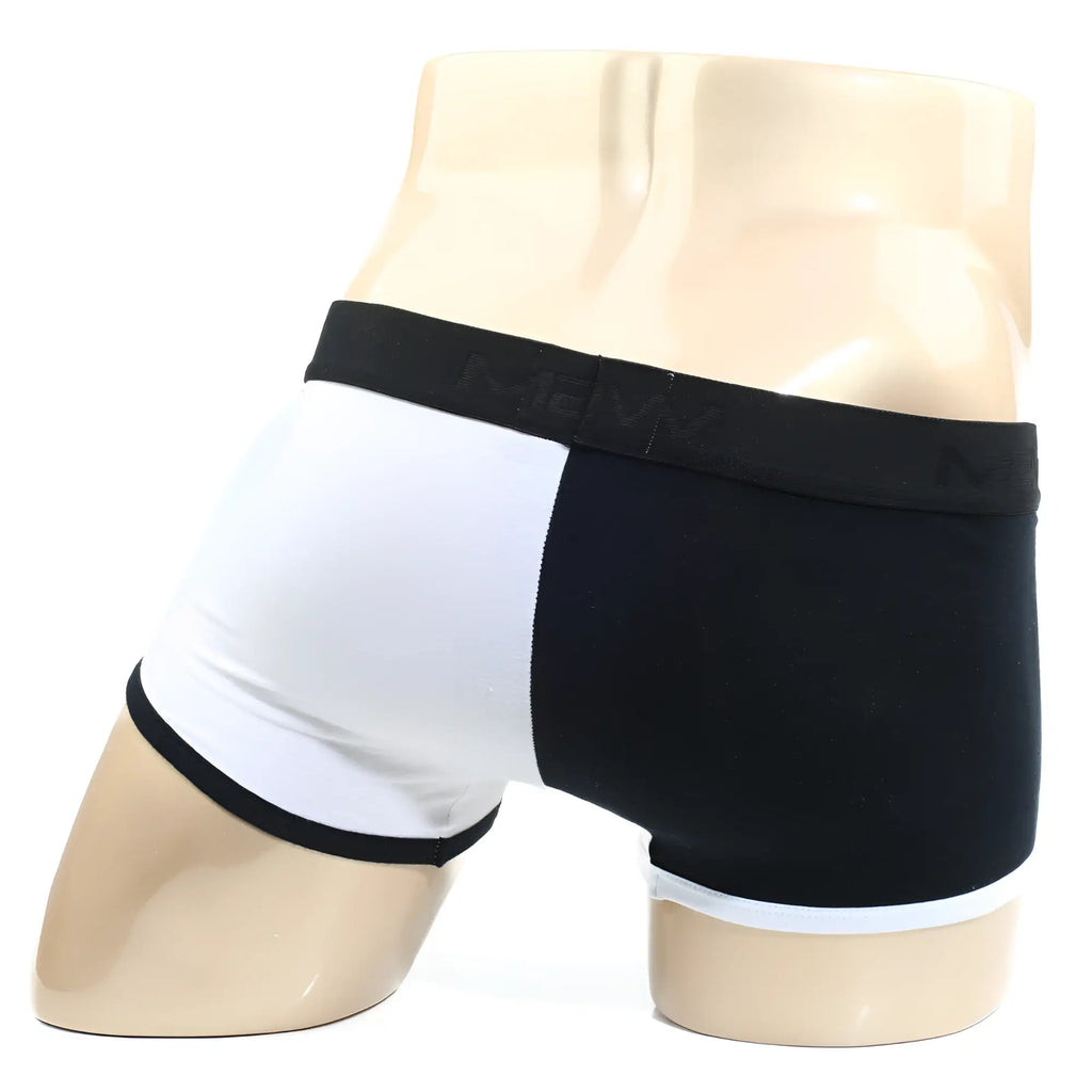 MetroMaleWear Daemon no show boxer 2924-00 black and white two-tone boxer briefs with black waistband and new logo
