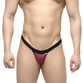 Purple and black snug form-fitting thong from MetroMaleWear dangerous thong grape 8002-22 showing the back side