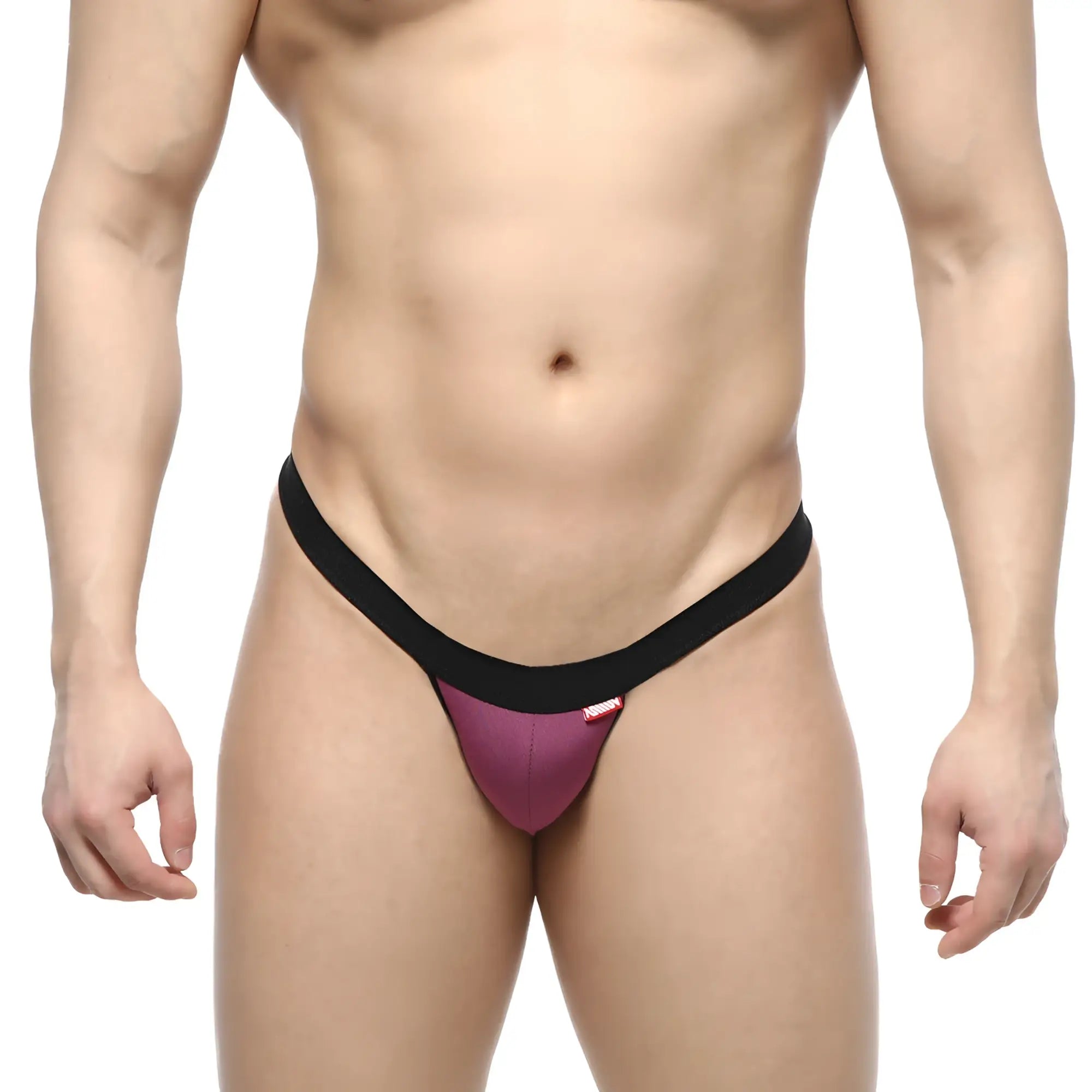 Purple and black snug form-fitting thong from MetroMaleWear dangerous thong grape 8002-22 showing the back side