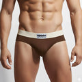 Brown metro malewear deportivo brief espresso 5203-f23 with cream waistband and mettoms wear logo for everyday comfort