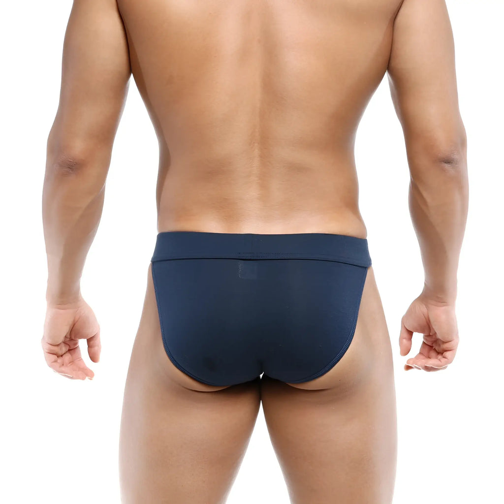 Navymalewear deseo bikini dark blue briefs with smooth form-fitting fabric and subtle elastic waistband