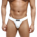 White MetroMaleWear Deseo Bikini briefs with a black logo waistband made from soft breathable fabric
