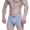 Gray heathered cotton briefs with white metrosalewear label from metromalewear deseo boxer jasper gray 3323-10