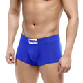 Bright blue metro malewear deseo boxer royal 3323-18 men’s briefs with white waistband label and black text