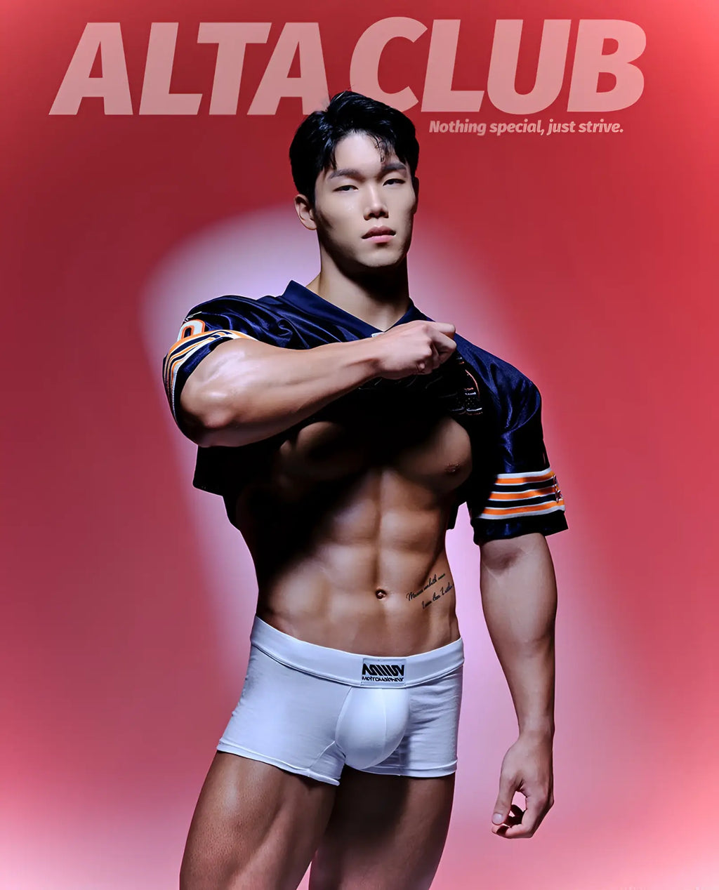 White athletic briefs metro male wear deseo boxer white 3323-00 with black logo waistband front view