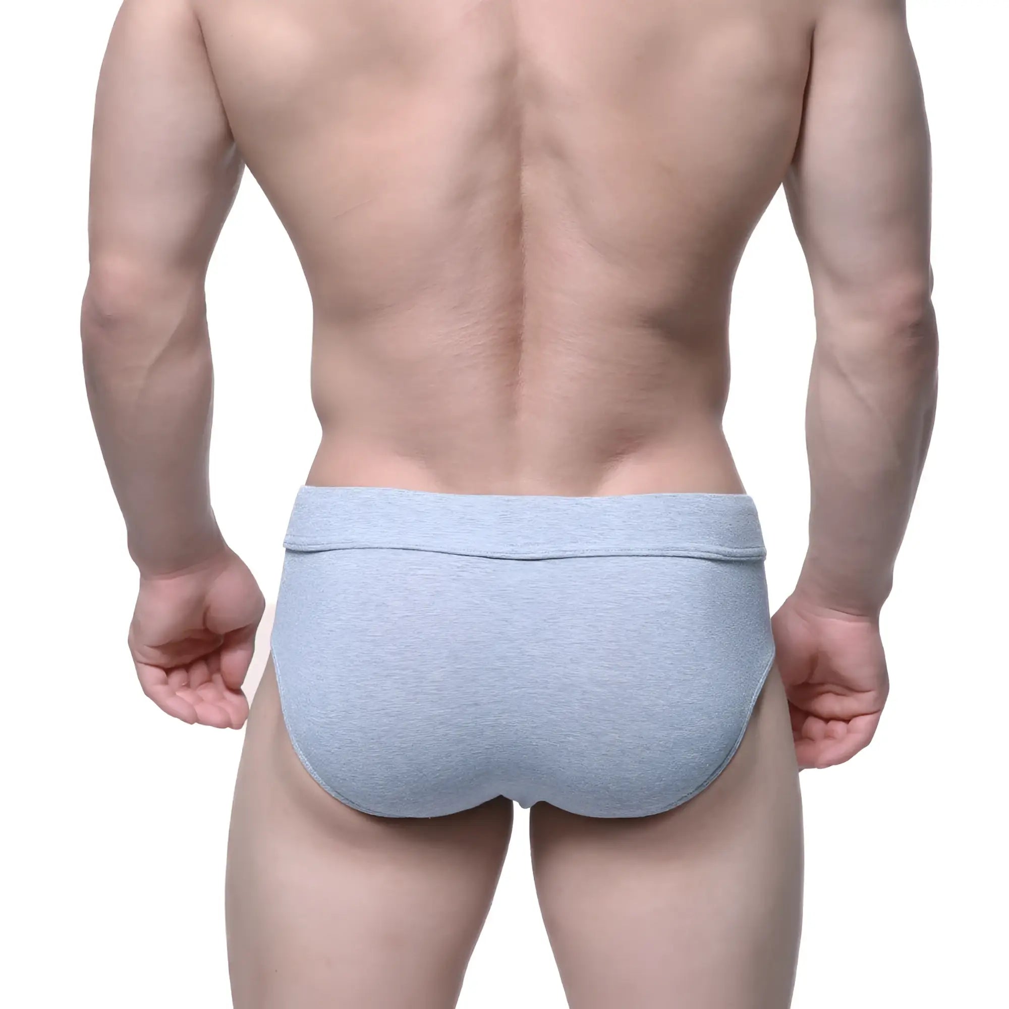 Metro male wear deseo brief gray 5503-10 light gray heathered cotton briefs with soft elastic waistband