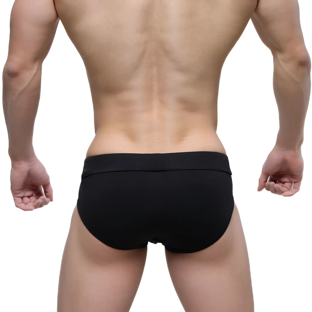 Black metroMalewear Deseo Brief Pearl 5503-22 with smooth, form-fitting design in breathable fabric for daily wear