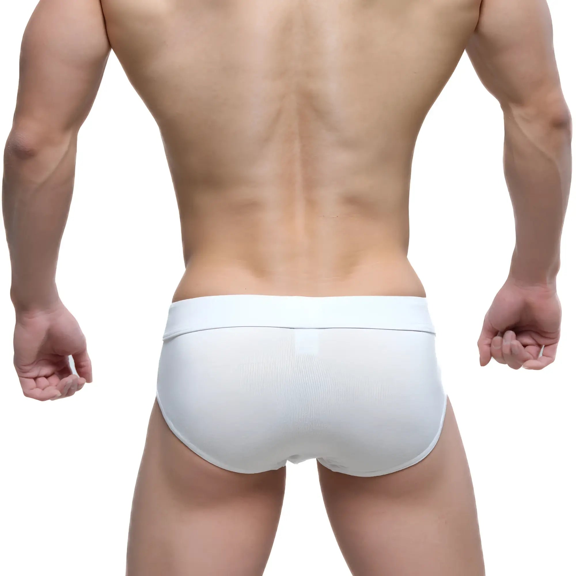 White textured briefs with smooth elastic waistband by metromalewear deseo brief 5503-00 designed for comfort and support