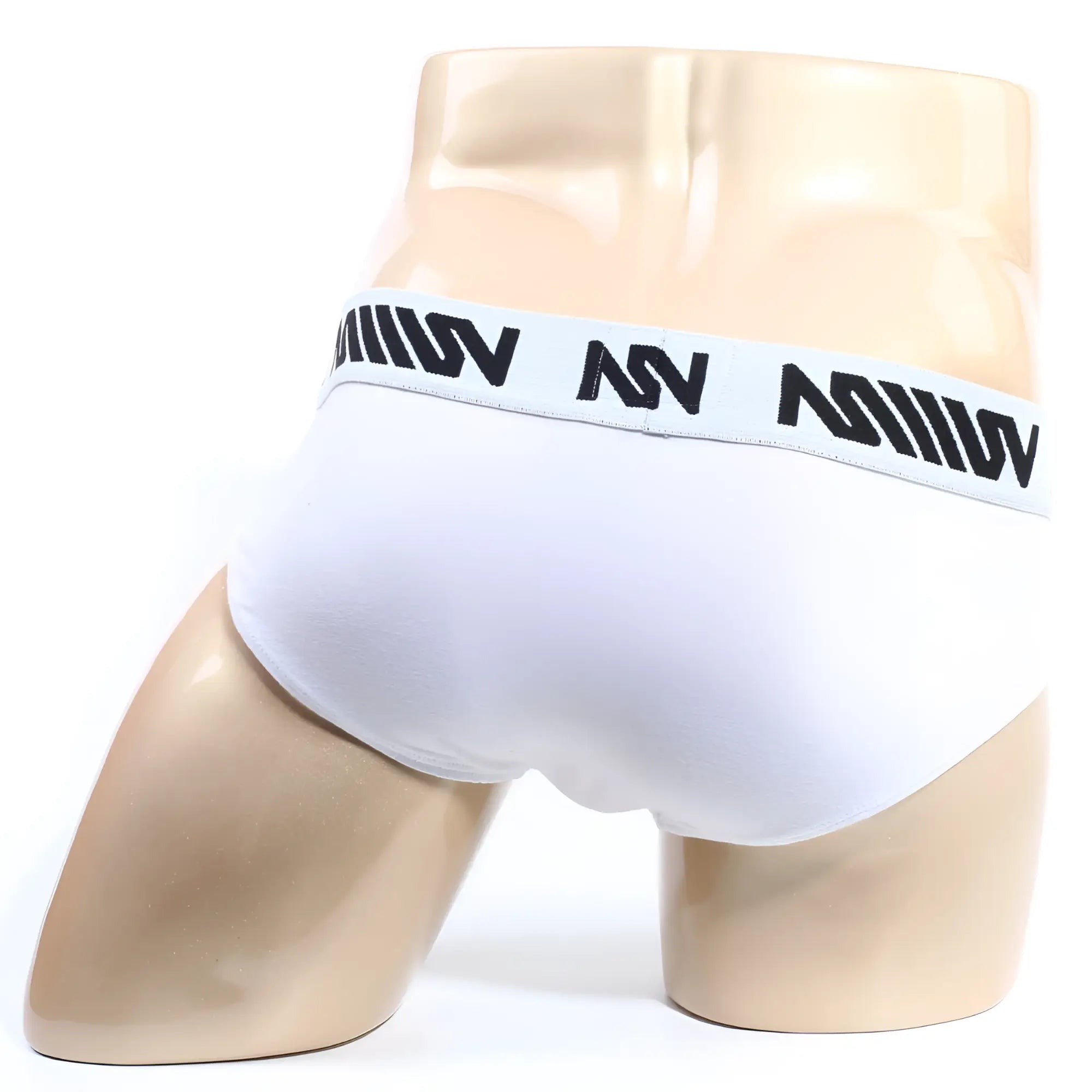 White men’s briefs with black miiiv logo waistband metro malewear doctor brief white 5014-00