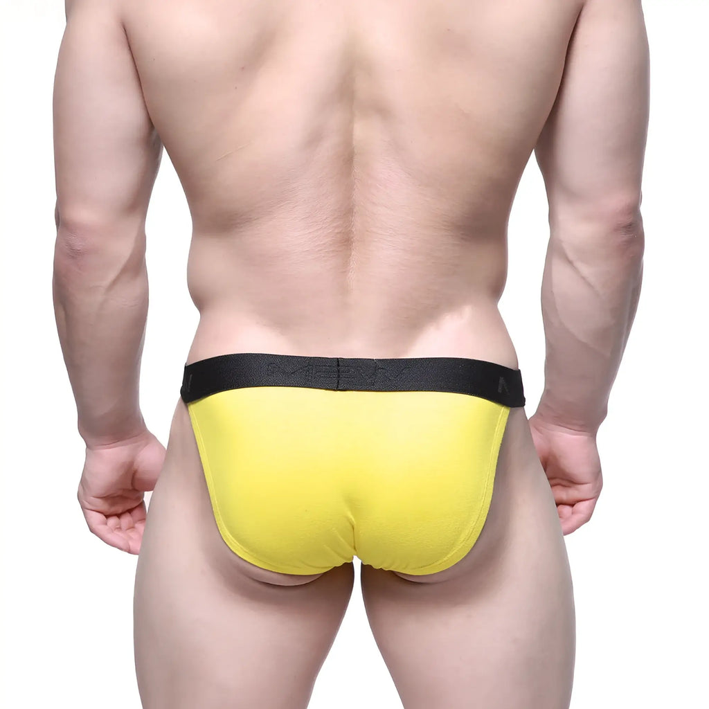 Bright yellow briefs with black elastic waistband from MetroMaleWear Dorado Bikini 3004 84 for comfortable wear