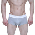 Gray heathered metroMalewear elemental boxer briefs with a white elastic waistband for comfortable wear