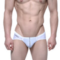 White m2w briefs with minimalist design and subtle black stitching from MetroMaleWear Entropy Bikini 1006-01