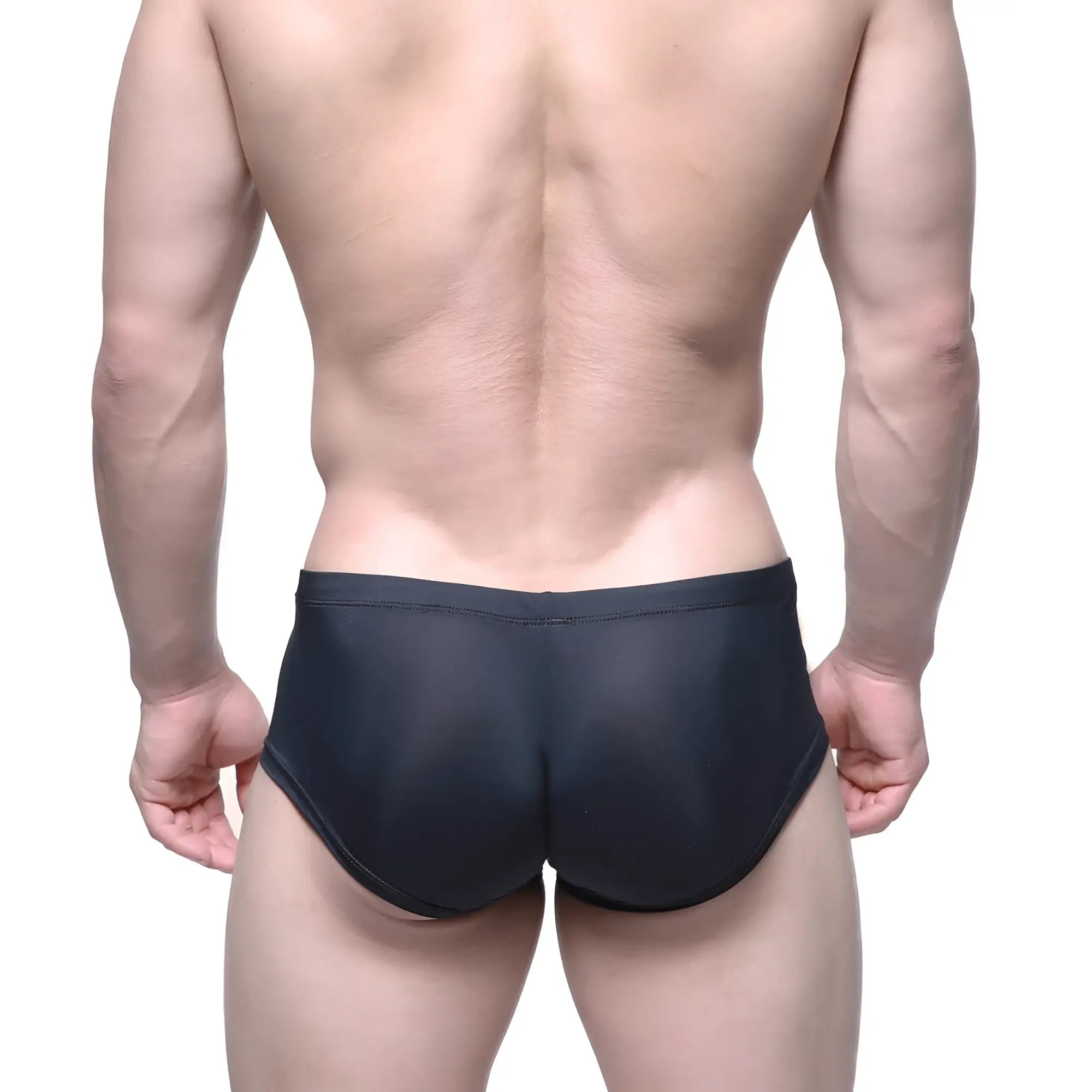 MetroMaleWear entropy trunk black 2125-03 in black smooth stretchy fabric with sleek modern design for swimming
