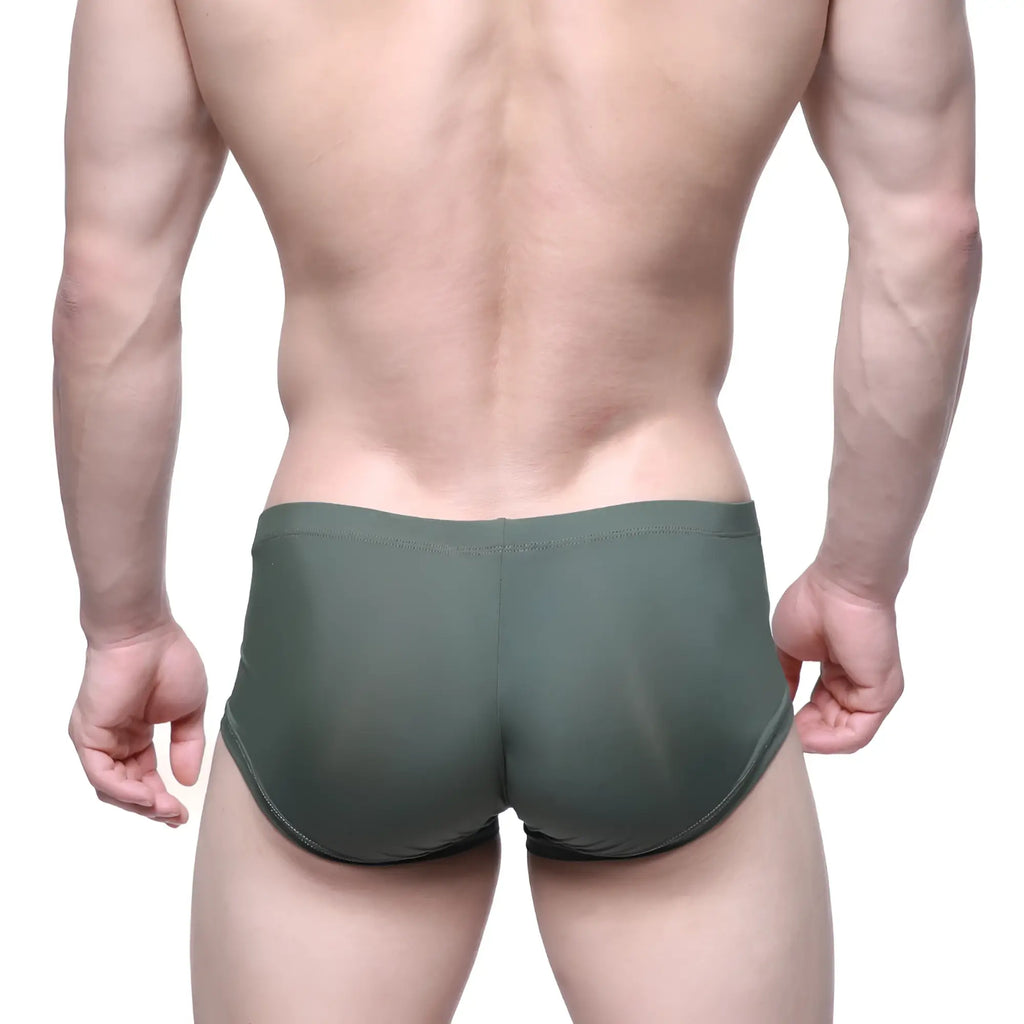 Olive green stretch fabric briefs metro male wear entropy trunk green 2125-06 shown from the front