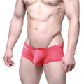 Pink metro male wear entropy trunk briefs with white trim and subtle logo on waistband for comfortable fit