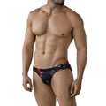 MetroMaleWear espejo bikini 5103-M35 black and red geometric patterned men’s briefs with subtle sheen