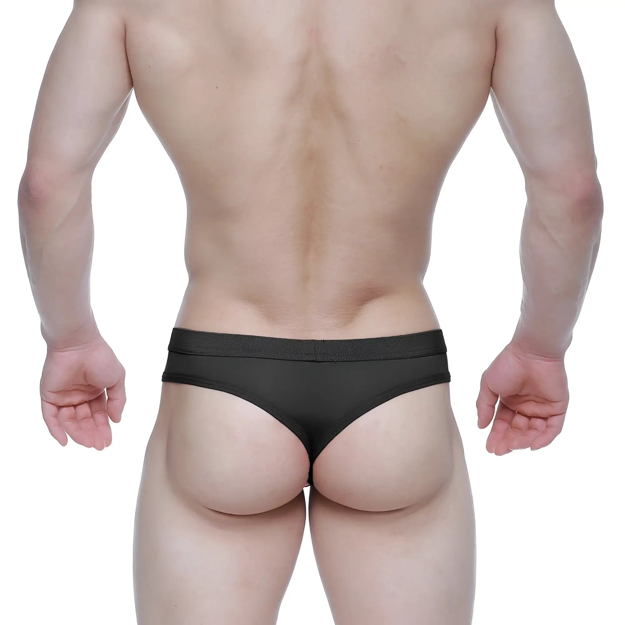 MetroMaleWear eterna thong black 3722-20 black form-fitting briefs with smooth elastic waistband front view