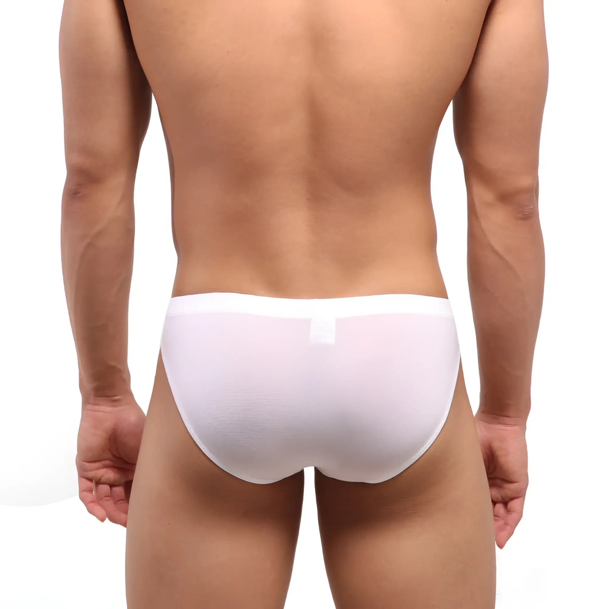 MetroMaleWear European hip brief white mesh with subtle ribbed texture and clean minimalist design front view