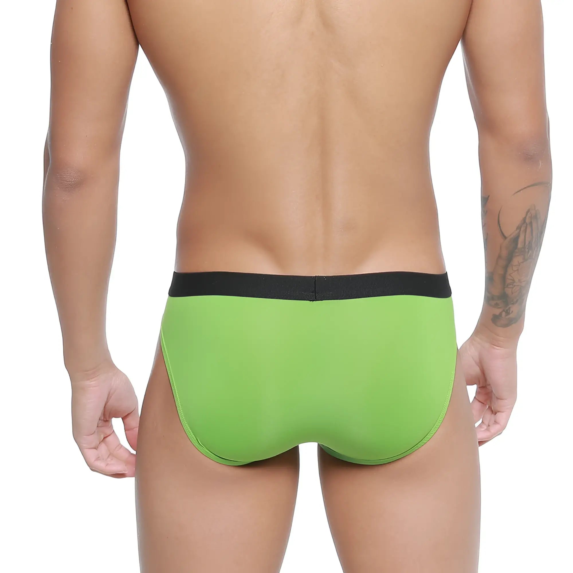 Bright green briefs with black elastic waistband from MetroMaleWear Expose Brief green 2207-07 collection