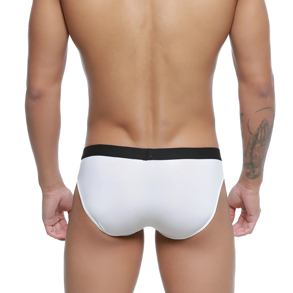 MetroMaleWear expose brief white 2207-00 white briefs with black waistband designed for comfortable everyday wear