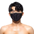 MetroMaleWear face mask black with gold trim made of fabric for stylish and comfortable face protection