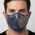 MetroMaleWear face mask dragon 0111-65 with shimmering blue snakeskin pattern and glossy textured finish