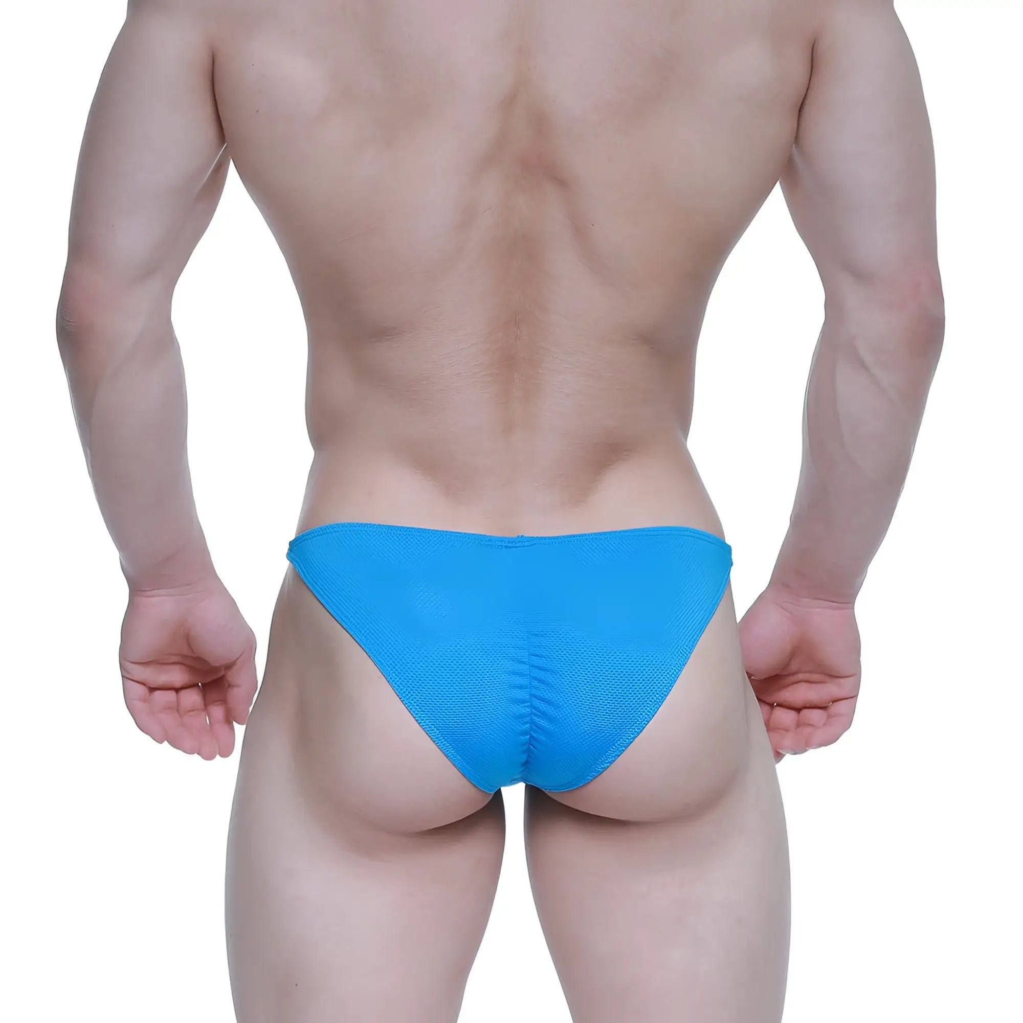 MetroMaleWear fantasy bikini blue 6116-08 bright blue textured fabric briefs for men