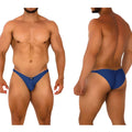 MetroMalewear fantasy bikini dark blue briefs with sleek form-fitting design and small black logo on front