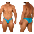 Vibrant turquoise metro male wear fantasy bikini briefs with sleek form fitting design and subtle waistband branding