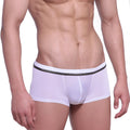 Metro male wear faro boxer brief white 2026-39 white men’s briefs with black elastic waistband and two thin stripes