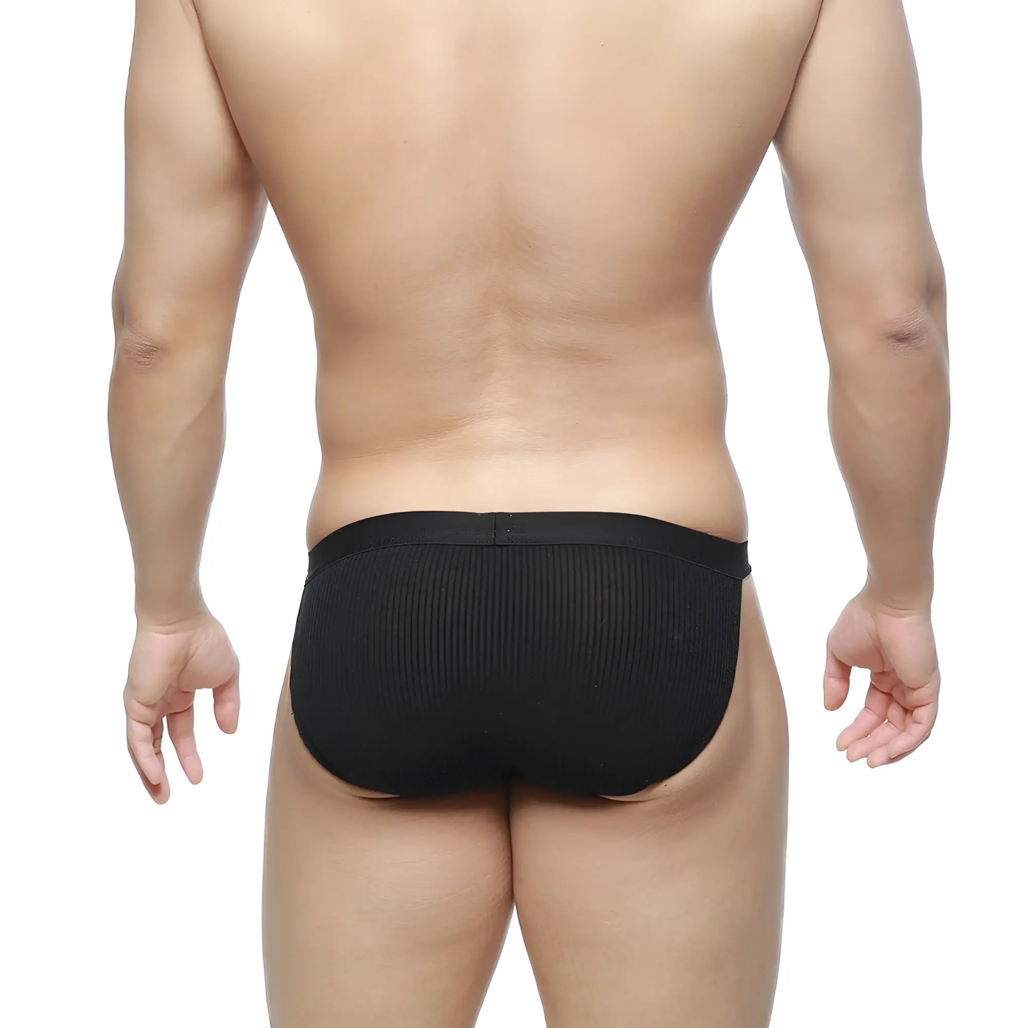 Metro male wear felix bikini black 7004-20 black ribbed briefs with a snug form-fitting design