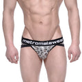 Silver leopard-print briefs with a black metromalewear waistband from MetroMaleWear Filosofico Bikini 2304-72 collection