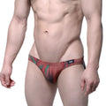 Men’s briefs metro male wear fire bikini 5103-m73 with red and green patterned striped texture