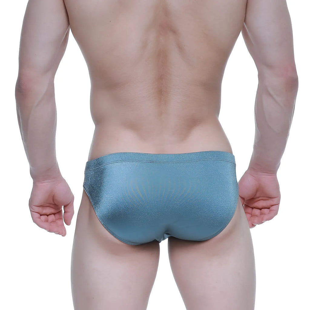 MetroMaleWear forest bikini 5103-M03 sleek teal swim trunks with smooth glossy finish for stylish swimwear use