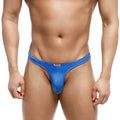 MetroMaleWear fria thong royal 2322-18 blue metallic textured fabric with red and white brand tag on waistband