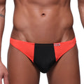MetroMaleWear fun g coral 6202-14 orange and black two-tone briefs with red brand tag on the waistband