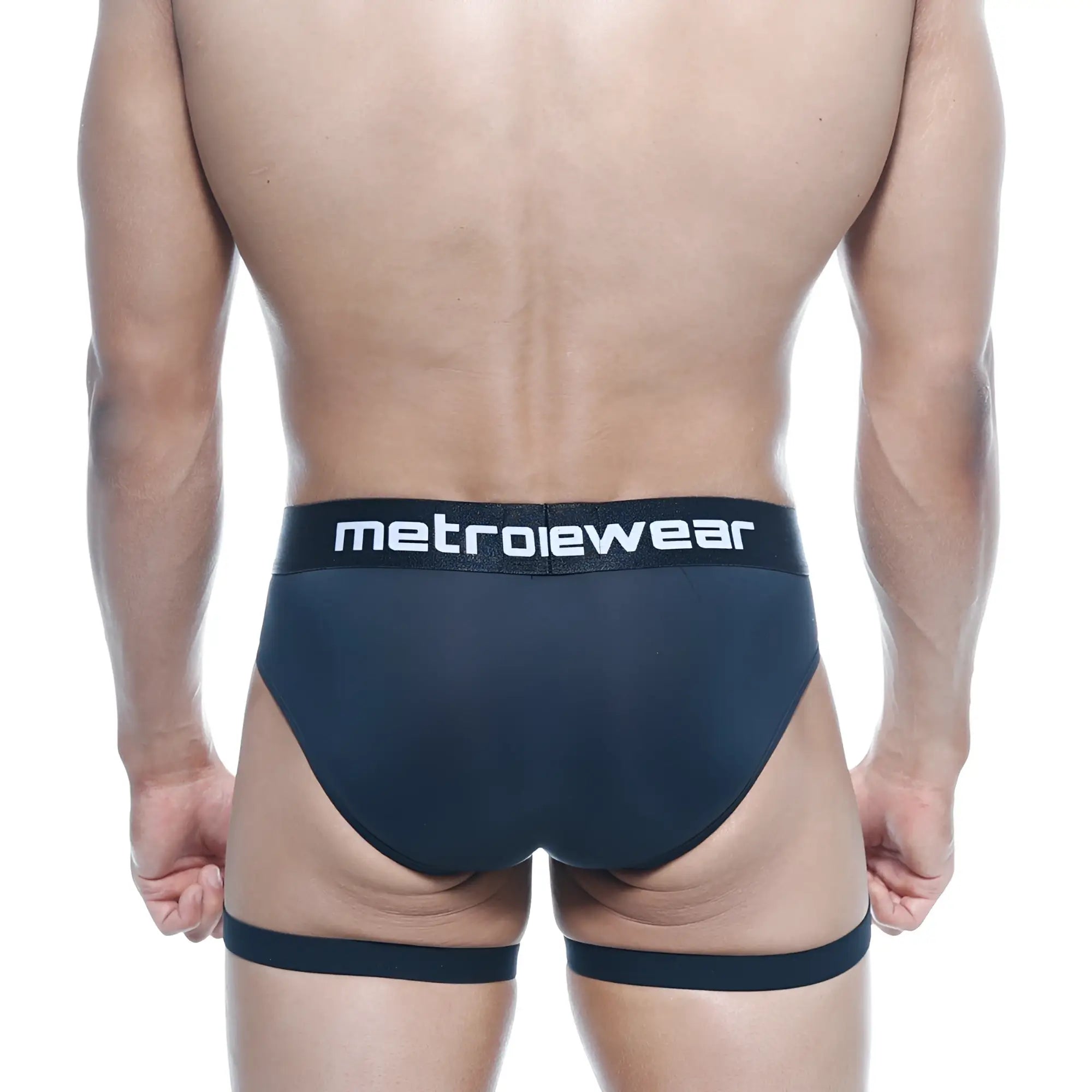 MetroMaleWear garter hip brief black 5103-21 with snug fit and elastic waistband in black metrowear fabric
