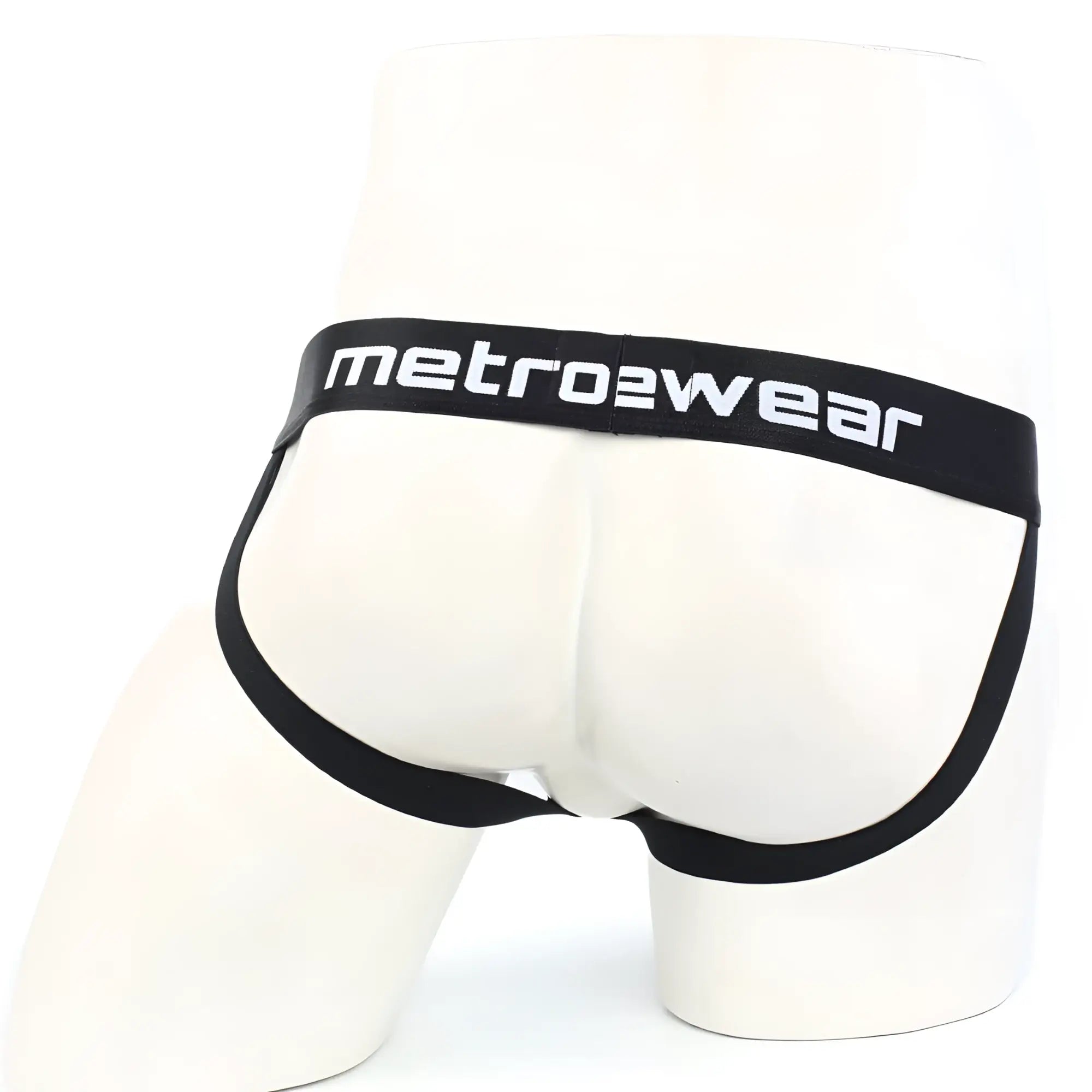 Black metrowear briefs with a sleek form-fitting design and elastic waistband from MetroMaleWear Grid Mesh Jockstraps 2901-35