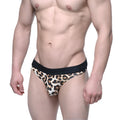 Leopard print briefs with black elastic waistband metrohalfwear half back bikini showing the back side