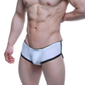 Metro male wear havana short boxer white 2323-00 men’s briefs with black trim and subtle waistband logo