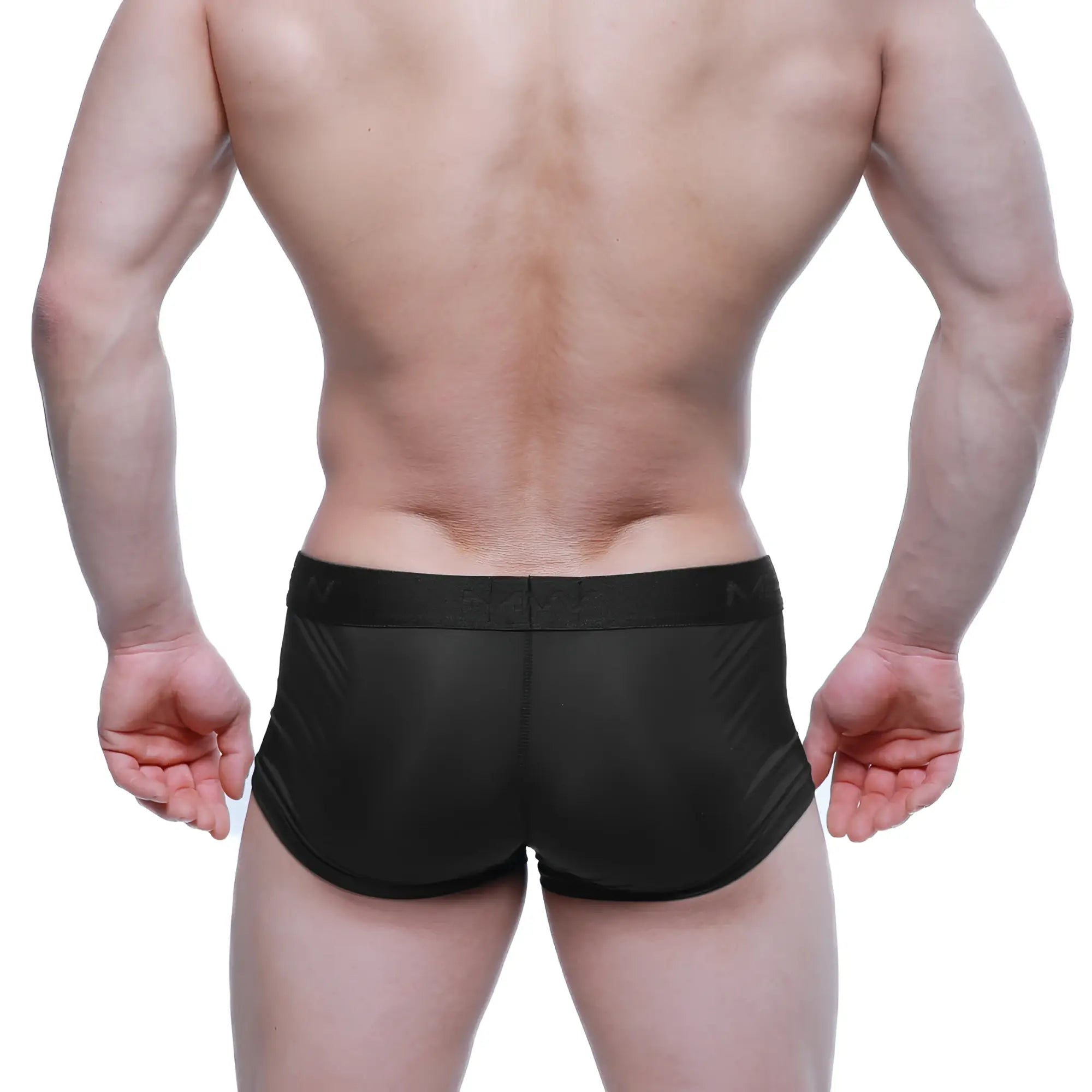 Black athletic briefs metro malewear hincapie trunk with sleek form-fitting design and textured side detailing