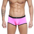 Bright pink MetroMaleWear Iberico trunk briefs with black elastic waistband and trim for comfortable everyday wear