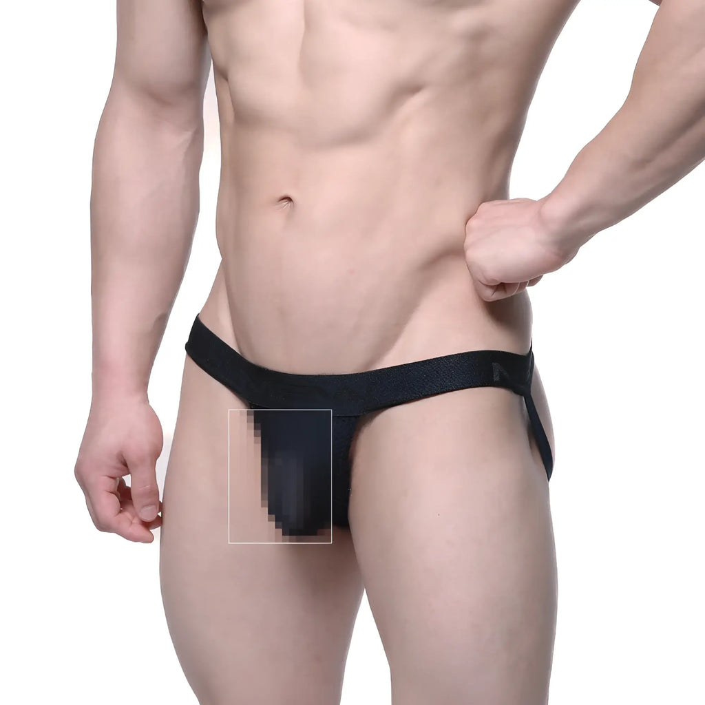 MetroMaleWear Infinito jock strap black 3001-74 with snug fit and reinforced waistband in black athletic fabric