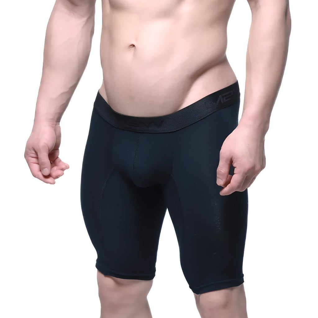 MetroMaleWear intenso cycle short black 15 inch compression shorts with snug fit and elastic waistband