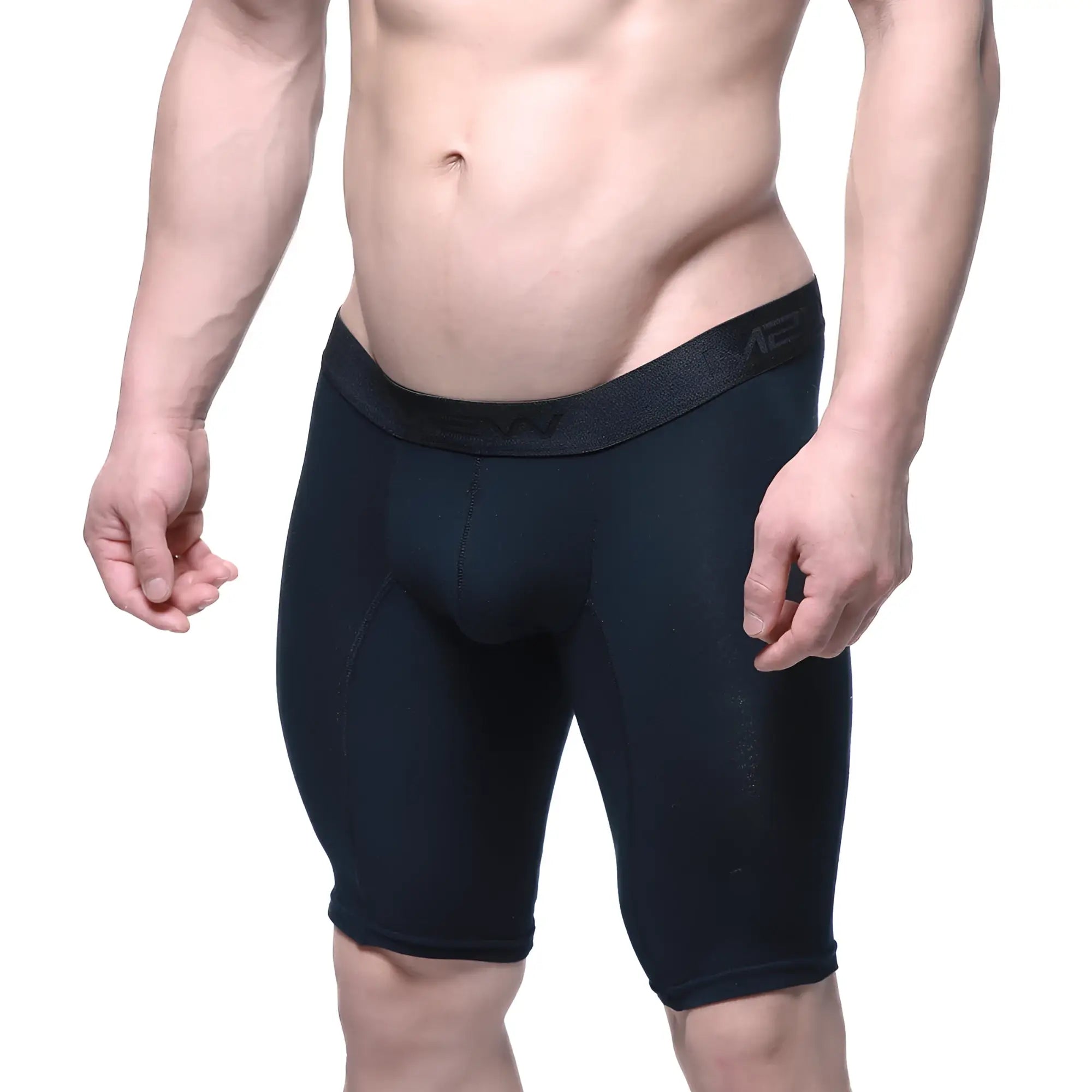 MetroMaleWear intenso cycle short black 15 inch compression shorts with snug fit and elastic waistband