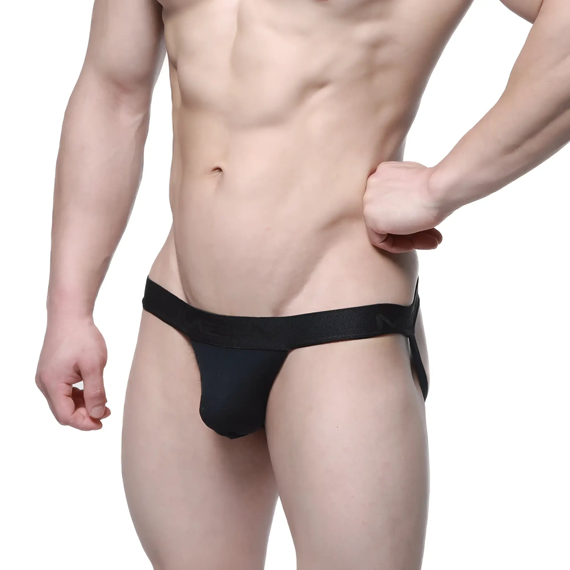 MetroMalewear intenso jock strap black 3001-22 features black athletic briefs with snug fit and supportive waistband