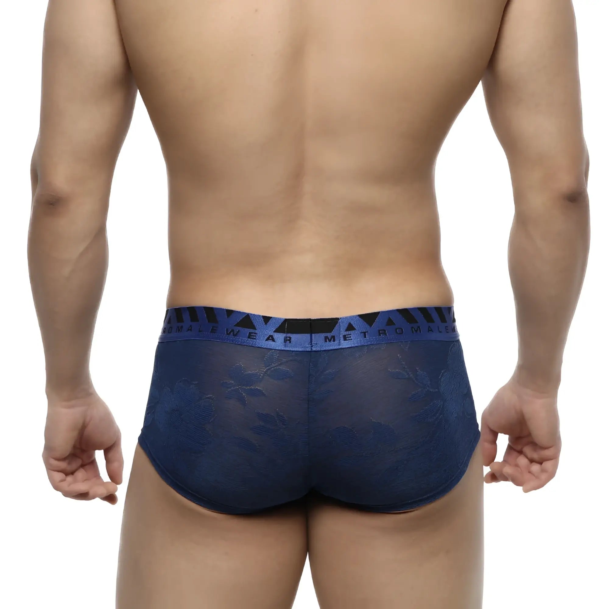 Blue lace mens jacquard trunk with patterned waistband from metromalewear royal 2026-18 collection