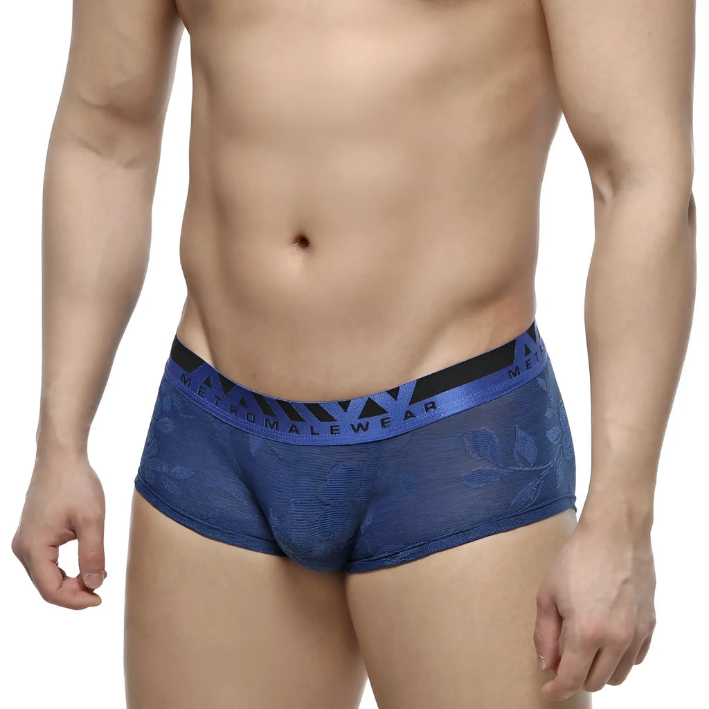 Blue patterned men’s briefs with black and blue jacquard elastic waistband m.e.t metro malewear royal 2026-18