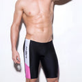 MetroMalewear jammer swim boxer pink 4904-02 sleek form-fitting black pink and white m2w swim trunks