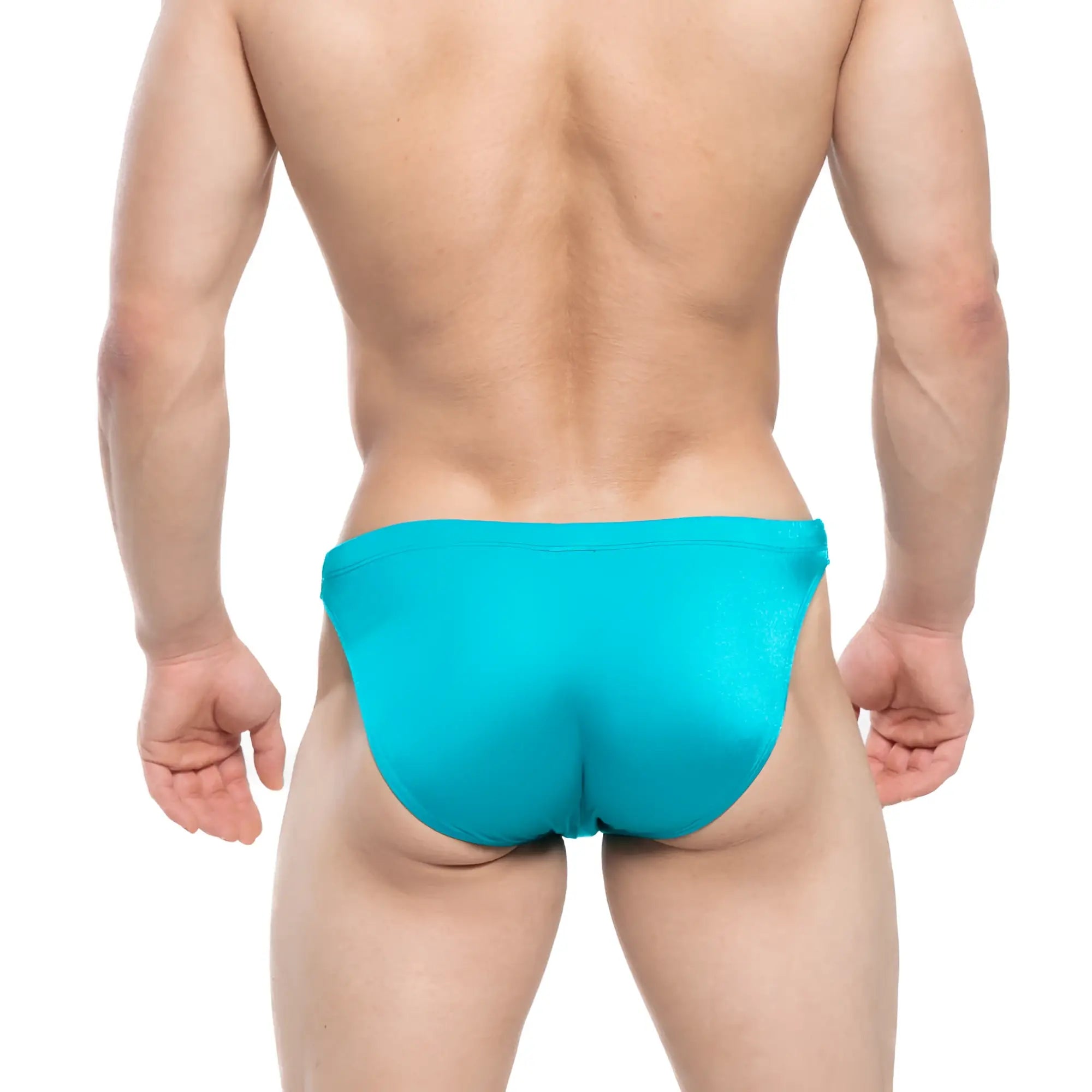 MetroMaleWear lagoon swim bikini 4987-08 vibrant turquoise swim trunks with sleek smooth fabric and form-fitting design